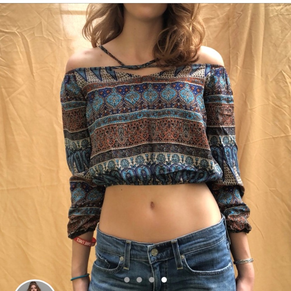 Solemio boho crop top